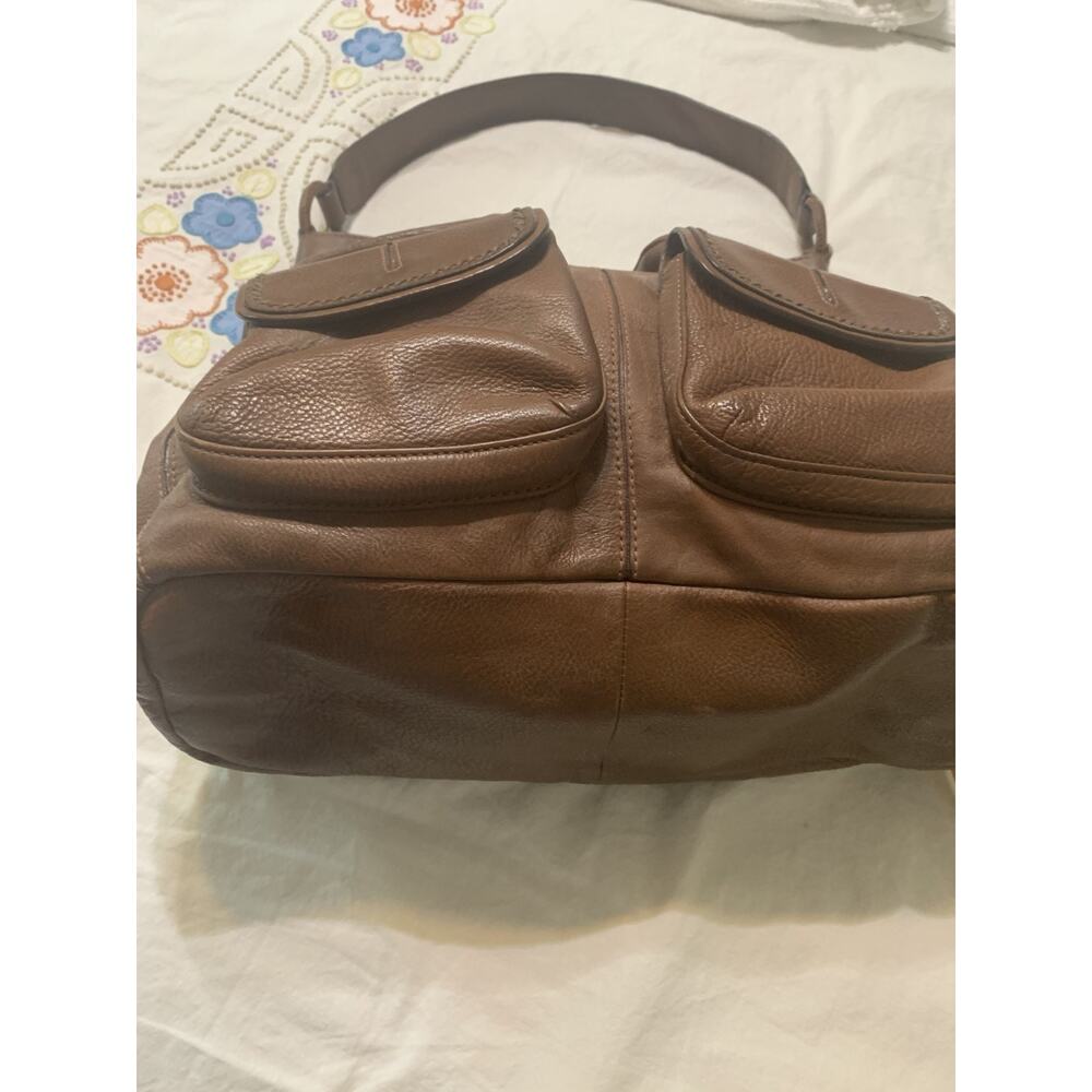 Banana Republic Large Cow Leather Hobo Bag 4 pockets Whipstitch Braided Strap - Picture 12 of 12